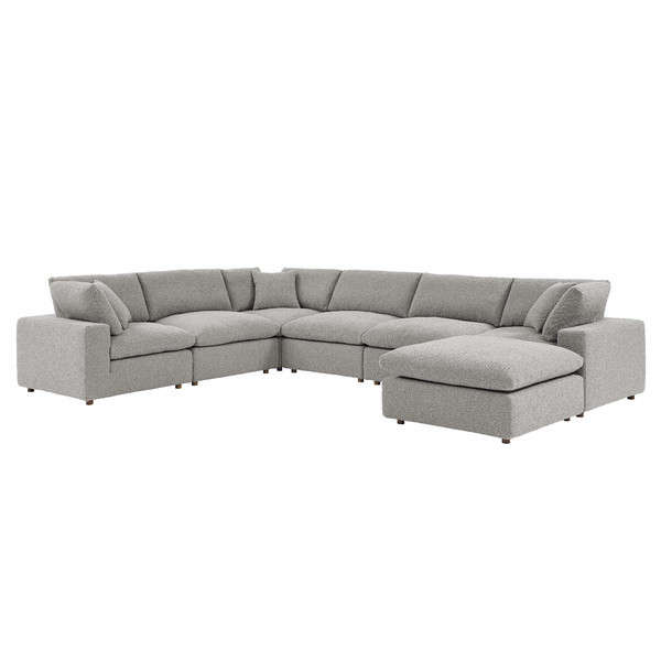 7 Piece Down Filled Overstuffed Boucle Sectional Sofa By Modernway 5 6370 12 5 6370 12
