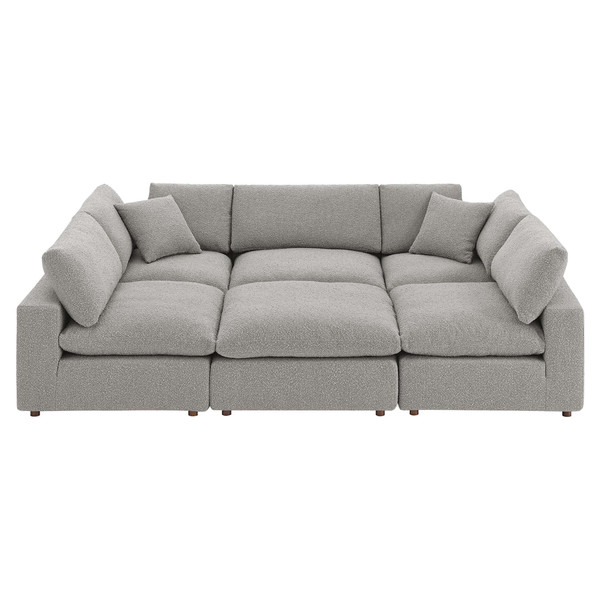 6 Piece Down Filled Overstuffed Boucle Fabric Sectional Sofa By Modernway 5 6372 12 5 6372 12