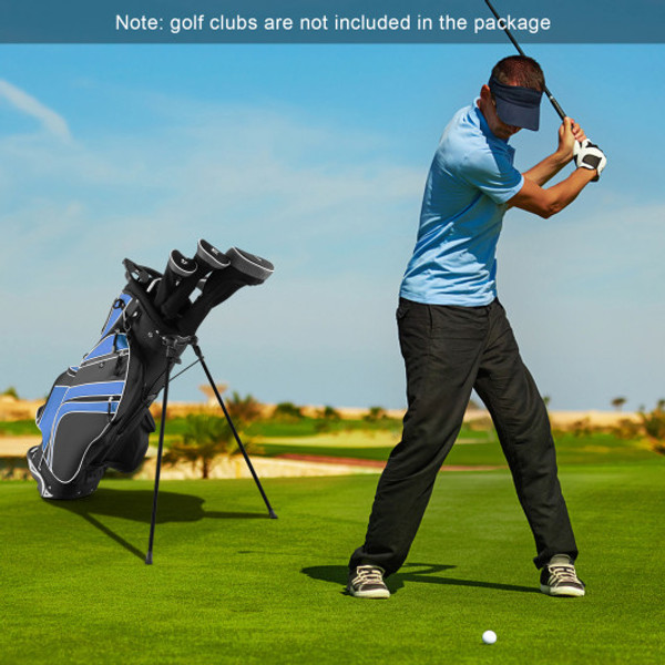 Golf Stand Cart Bag With 6 Way Divider Carry Pockets Blue Sp36394Ny By Cw