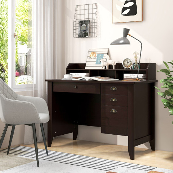 Computer Desk Pc Laptop And Writing Table Workstation Brown Hw65851Bn By Cw