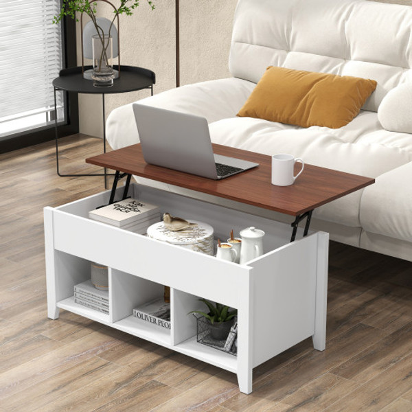 Coffee Table With Hidden Storage Compartment White Hw65716Wh By Cw
