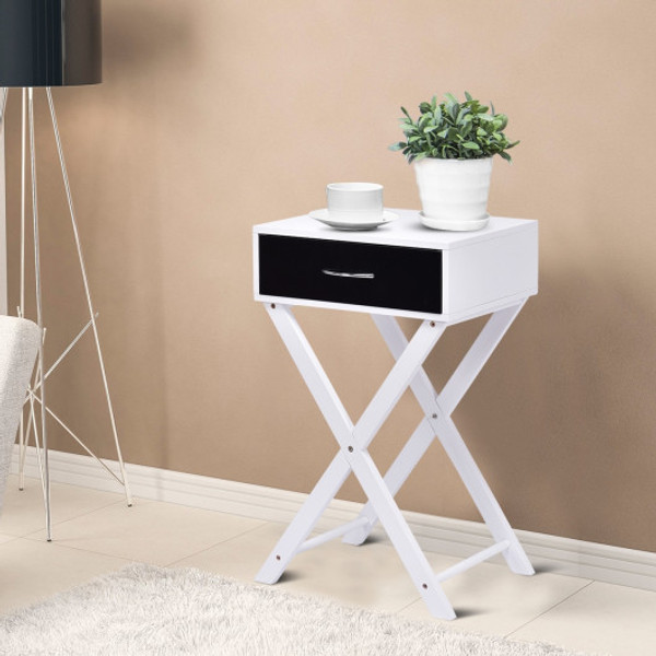 Modern X Shape Accent Side End Table Black Hw55474 By Cw