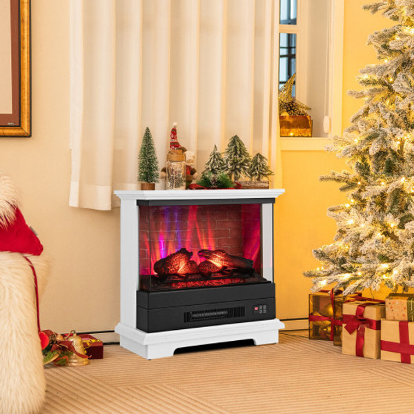 27 Inch Freestanding Fireplace With Remote Control White Fp10560Us Wh By Cw