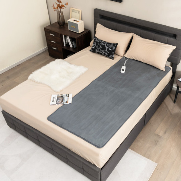 Electric Heated Mattress Pad With 5 Heating Levels And Overheat Protection Gray Es10214Us Gr By Cw