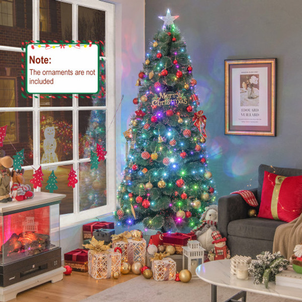 5 6 7 Ft Pre Lit Fiber Optic Christmas Tree With 148 185 226 Multi Color Led Lights And Top Star Light 7 Ft Cm22750Us By Cw