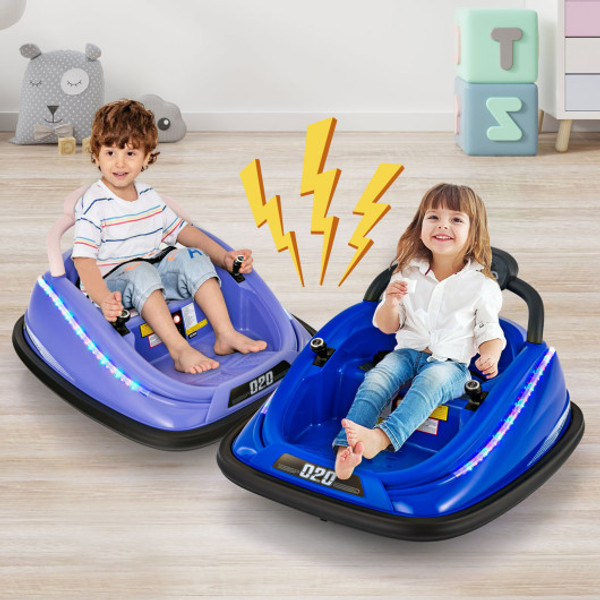 12V Kids Bumper Car Ride On Toy With Remote Control And 360 Degree Spin Rotation Blue Tq10125Us Bl By Cw