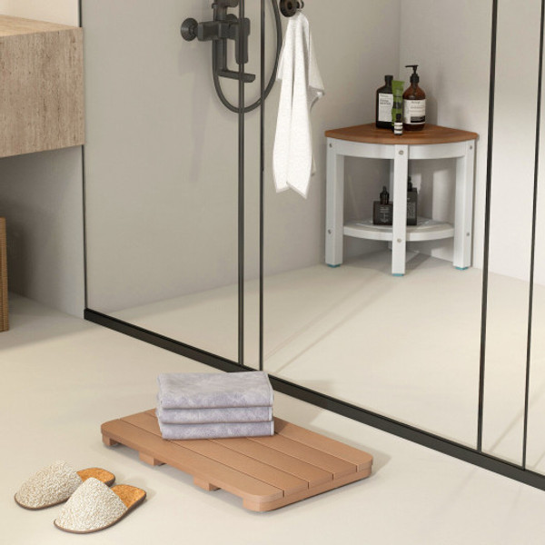 Waterproof Hips Spa Shower Mat For Bathroom With Non Slip Foot Pads Brown Ba8032Cf By Cw