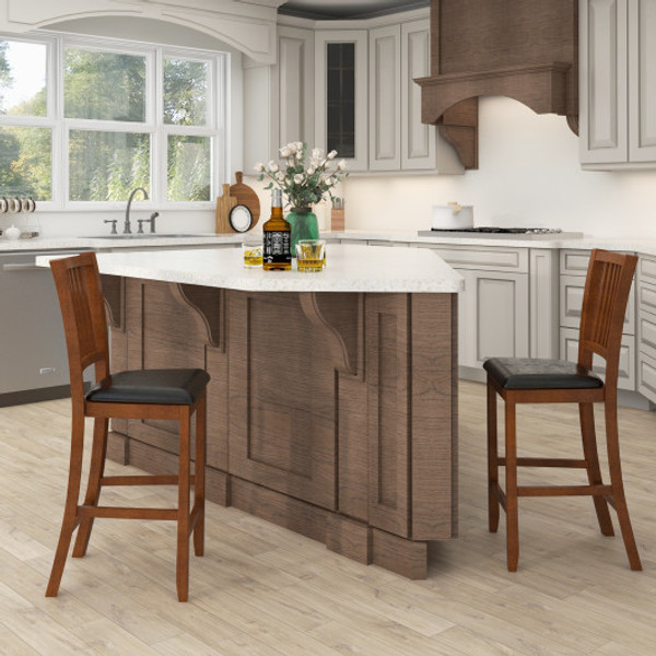 2 Piece Bar Chair Set Counter Height Bar Stool With Backrest Walnut Jv11408Wn By Cw