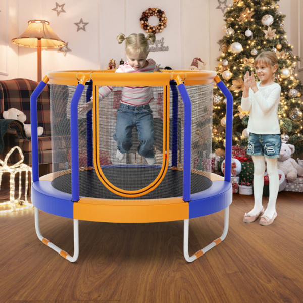 Mini Trampoline With Enclosure And Heavy Duty Metal Frame Orange Tw10103Or By Cw