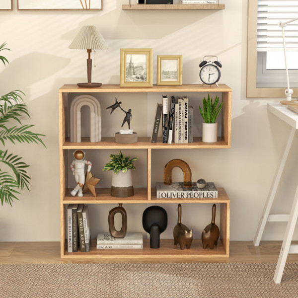 Concave Bookshelf 3 Shelf Open Bookcase With Anti Toppling Device For Living Room Study Office Cb10613 1 By Cw
