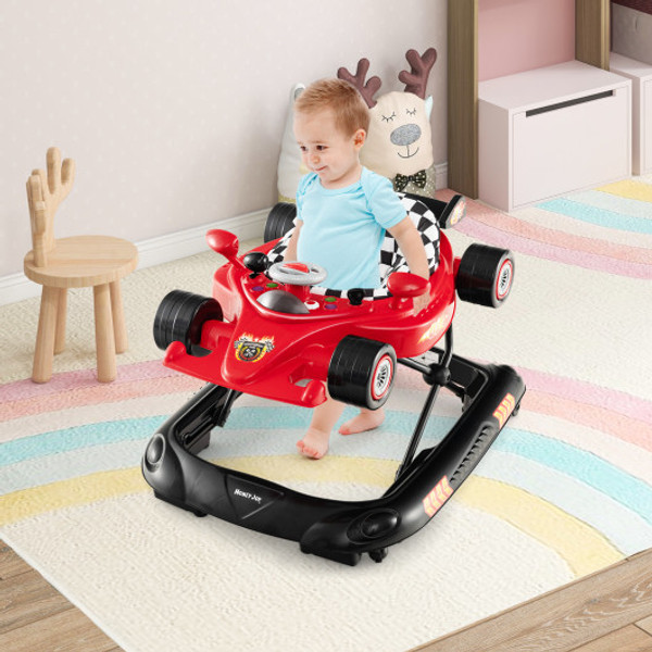 Convertible Baby Walker With 3 Adjustable Height Settings Red Bc10168Re By Cw