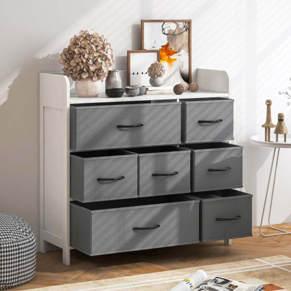 Fabric Dresser With 7 Drawers For Bedroom White Jz10179Wh By Cw