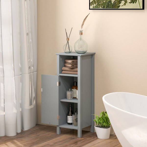 Bathroom Storage Organizer With 2 Tier Cabinet Gray Hw61186Gr By Cw