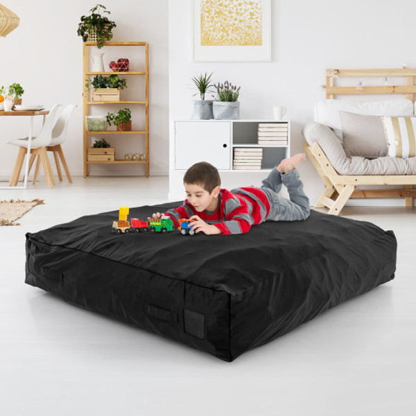 57 X 57 Inch Crash Pad Sensory Mat With Foam Blocks And Washable Velvet Cover Black Hu10639Dk By Cw