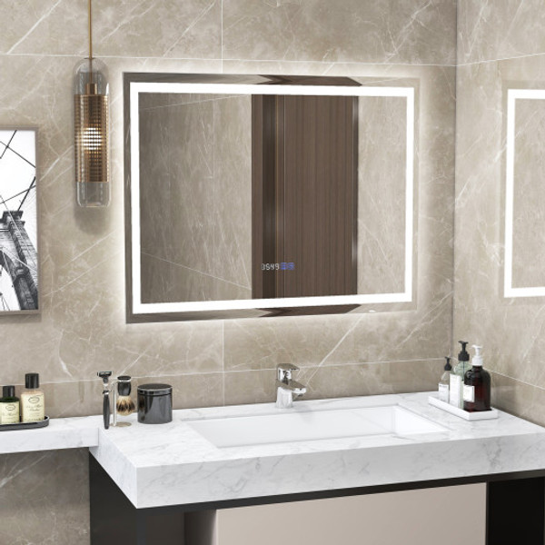 Led Bathroom Mirror Wall Mounted Rectangle Mirror With 3 Color Dimmable Lights M Ba8061Ca By Cw