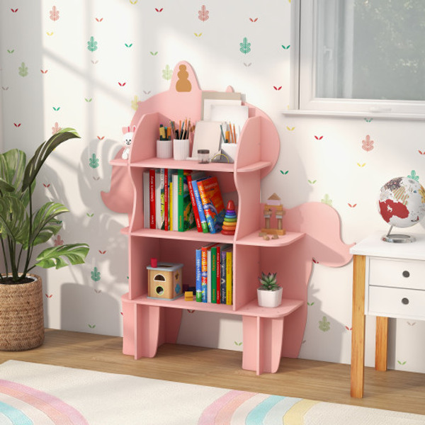 Kids Bookcase Toy Storage Organizer With Open Storage Shelves Unicorn Tp10192Pi By Cw