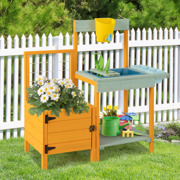 Kids Outdoor Potting Bench With See Through Window Tp10206 By Cw