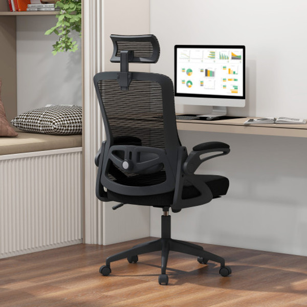 Adjustable Swivel Task Chair Ergonomic Office Chair With Adjustable Lumbar Support Black Cb10623Dk By Cw