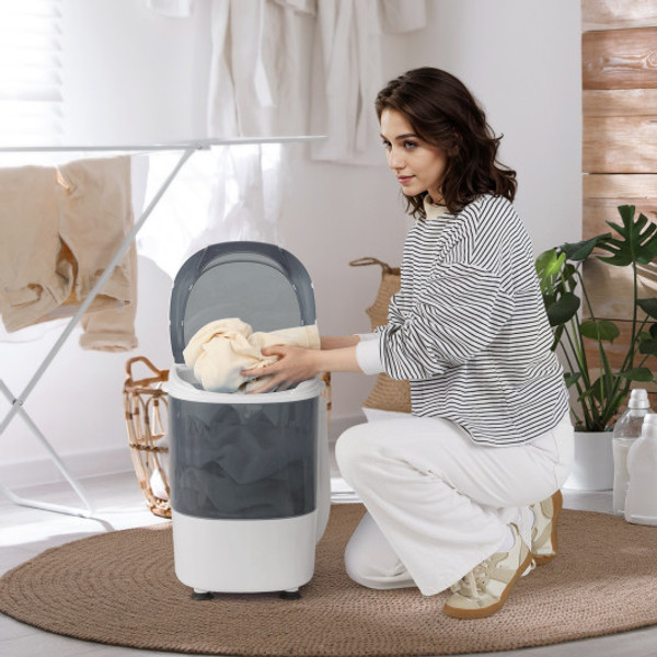 Portable Mini Washing Machine Semi Automatic Washer And Spinner Combo With Single Tub Gray Fp10768Us Gr By Cw