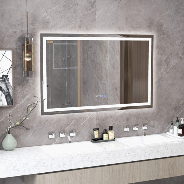Led Bathroom Mirror Wall Mounted Rectangle Mirror With 3 Color Dimmable Lights L Ba8062Ca By Cw
