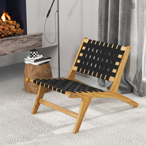 Indoor Patio Teak Wooden Chair With Woven Webbing Seat And Backrest Jv11762 By Cw