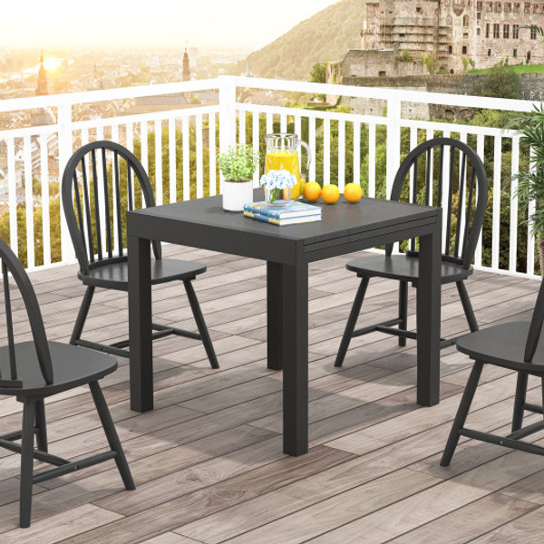 31 5 Inches 63 Inches Adjustable Patio Expandable Dining Table For 4 6 Person Gray Np11641Gr By Cw