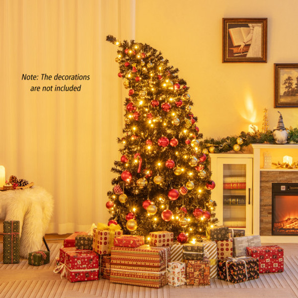 6 7 Ft Artificial Christmas Tree With Bendable Top Section And Warm Light 6 Ft Cm24754Us 18 By Cw