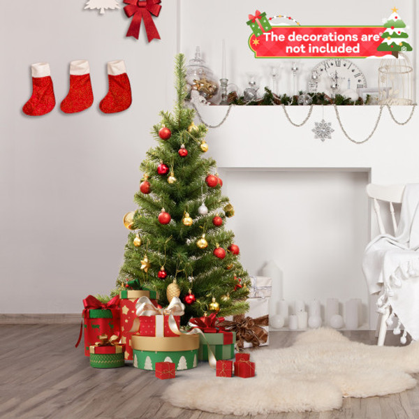 36 Inch Unlit Artificial Christmas Mini Tree With Plastic Stand Green Cm22790Gn By Cw