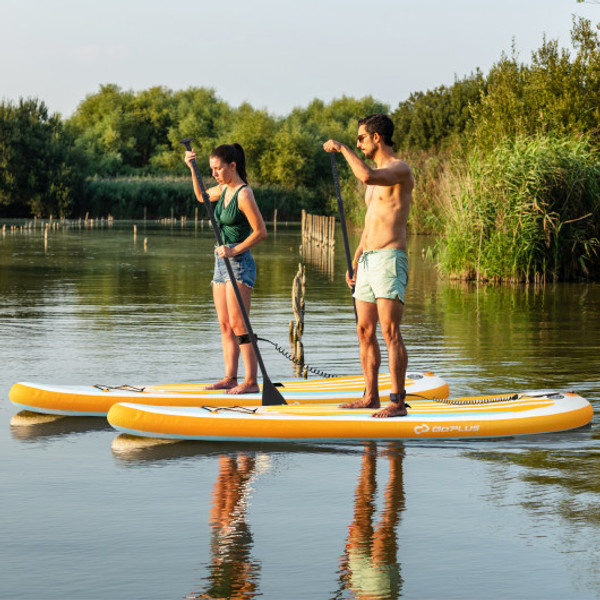 Inflatable Stand Up Paddle Board With Adjustable Paddle And 3 Fins For Adults And Youths L Sp38212 L By Cw