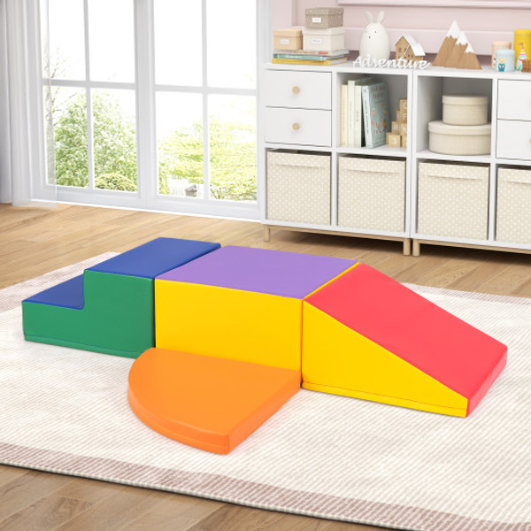 4 Piece Climb And Crawl Foam Block Play Set For Infant Baby Red Fh10126Or By Cw