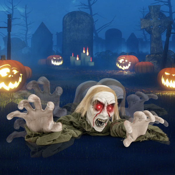 Halloween Groundbreaker Climbing Zombie With Light Up Eyes And Creepy Sound Cm24795 By Cw