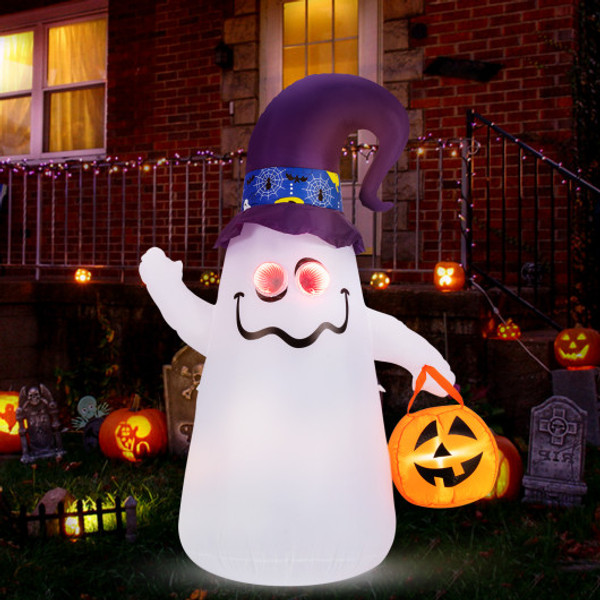 6 Ft Halloween Inflatables Cute Ghost With Dimming Infinity Mirror Light Cm24941Us By Cw