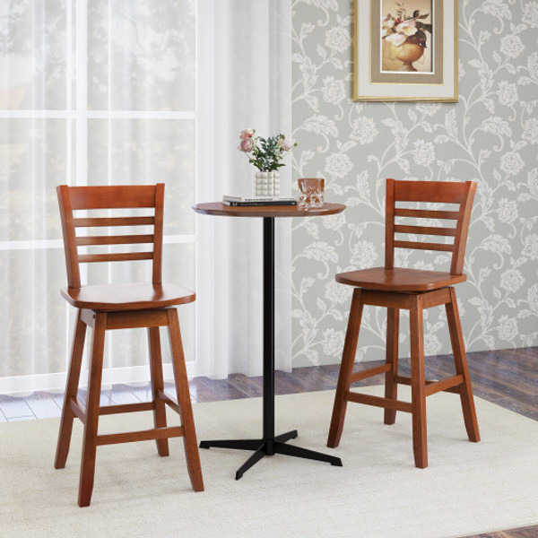 Counter Height Barstools Set Of 2 With Footrest For Kitchen Island Bar Walnut Jv12100Bn 24 By Cw