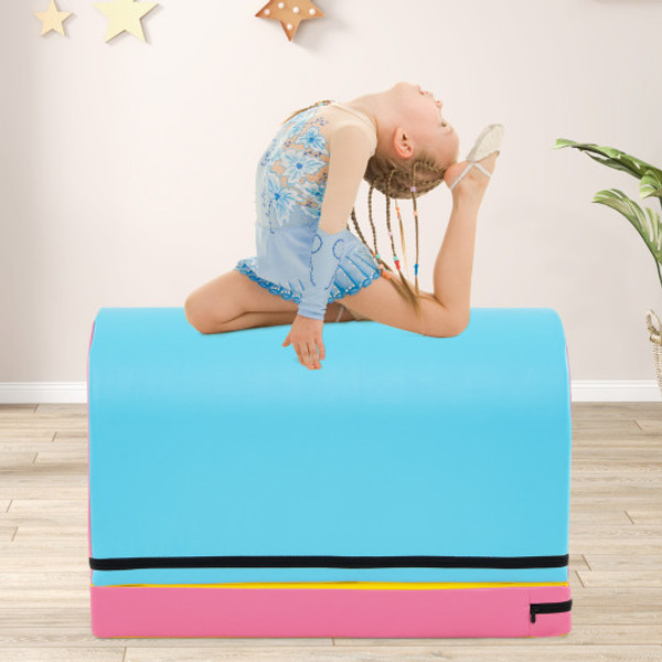 Gymnastics Vaulting Box With Detachable Mat Carrying Handle For Kids Blue Fh10118Be By Cw