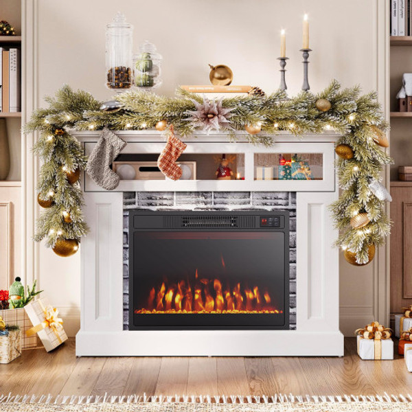 23 Inches 750W 1500W Electric Fireplace Heater With Alter Flame Color And Brightness Fp10802Us By Cw