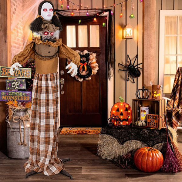 Halloween Animatronic Haunted Woman With Pop Up Head And Control Button Cm24797 By Cw