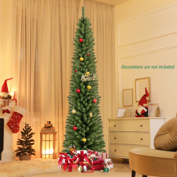 5 6 7 8 Feet Pencil Christmas Tree With 295 392 523 671 Memory Wire Branch Tips And Upgraded Metal Stand 7 Ft Cm24753 7 By Cw