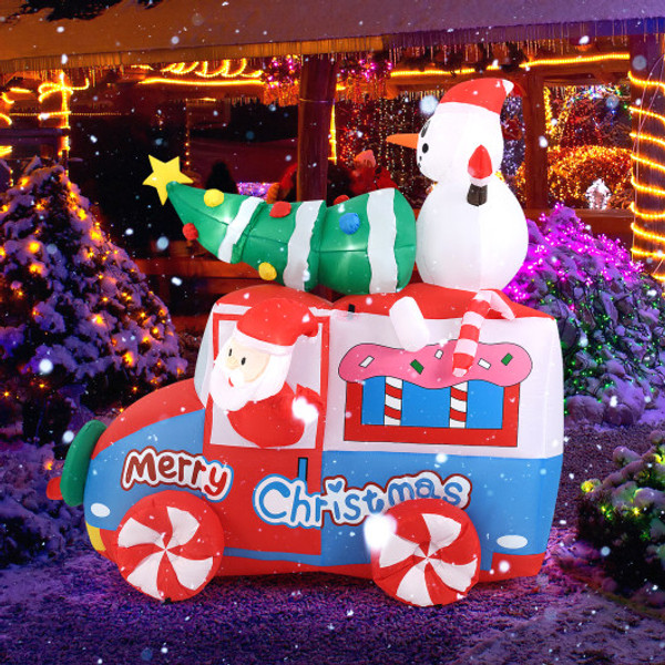 6 Ft Christmas Inflatable Santa On Car Blow Up Festive Vehicle With Santa Clause Cm24951Us By Cw