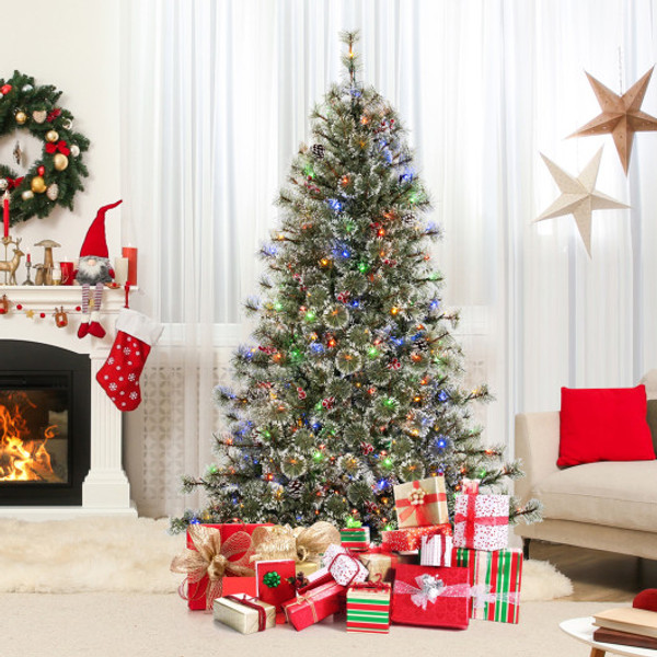 6 7 5 9 Ft Artificial Christmas Tree Pre Lit Hinged Holiday Tree With 360 Quick Power Connector 6 Ft Cm24968Us S By Cw