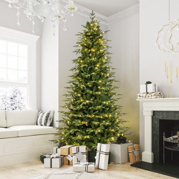 9 Feet Pre Lit Artificial Christmas Tree With Warm White Led Lights Cm24784Us L By Cw