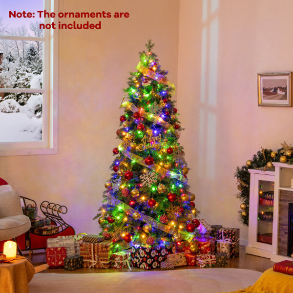 6 7 5 Feet Pre Lit Artificial Christmas Tree With 11 Modes And Metal Stand 6 Ft Cm24780Us S By Cw