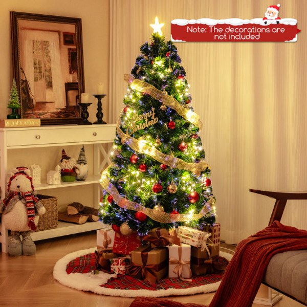 Pre Lit Artificial Xmas Tree With Top Star And Branch Tips 5 Ft Cm24788Us 15 By Cw