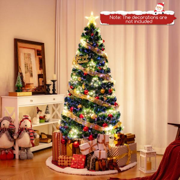 Pre Lit Artificial Xmas Tree With Top Star And Branch Tips 6 Ft Cm24788Us 18 By Cw