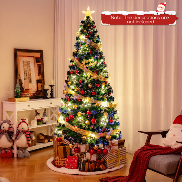 Pre Lit Artificial Xmas Tree With Top Star And Branch Tips 7 Ft Cm24788Us 21 By Cw