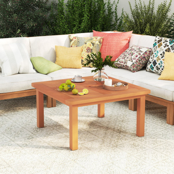 Patio Coffee Table With Umbrella Hole And Teak Oil Finish Jv12187 By Cw