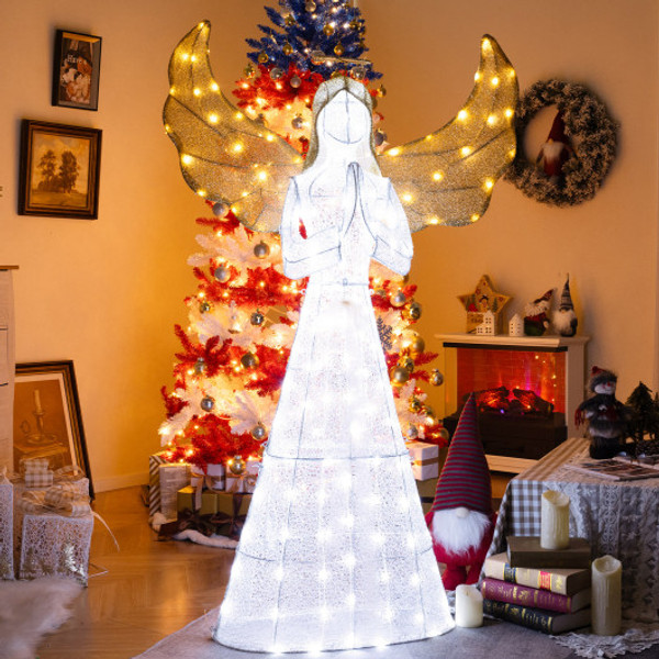 5 Ft Festive Pre Lit Angel With Halo And 150 Led Lights Cm24909Us By Cw