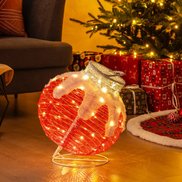 Outdoor Christmas Lantern Pop Up Lighted Festive Ball With 80 Led Lights And Support Base Cm24720 By Cw