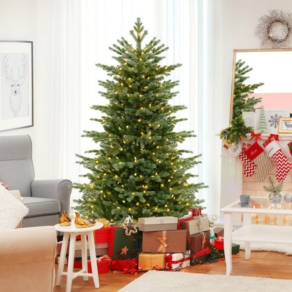 5 6 7 Feet Artificial Christmas Tree With 1426 2116 3156 Lush Pvc And 200 300 400 Warm White Led Lights M Cm24967Us M By Cw