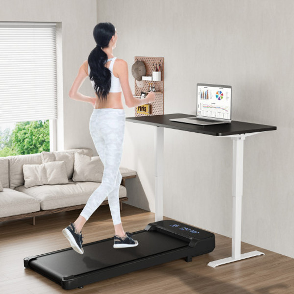 2 5Hp Under Desk Treadmill With Remote Control And 3 Countdown Modes Black Sp38253Us Bk By Cw