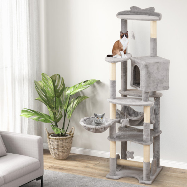 69 Inch Multi Level Cat Tree With Top Perch And Cozy Condo Pv10261 By Cw